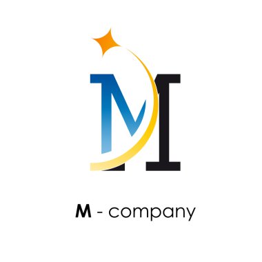 Vektör işaret harfi M yıldız ile