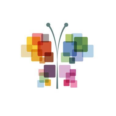 Vektör logo dijital kelebek