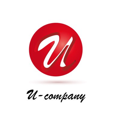 Vektör işareti küresel ilk harf U 3d