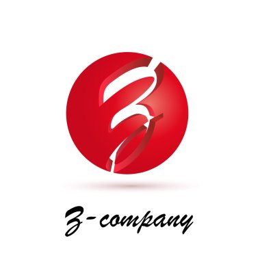 Vektör işareti küresel ilk harf Z 3d