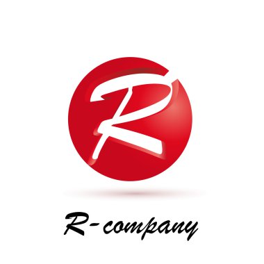 Vektör işareti küresel ilk harf R 3d