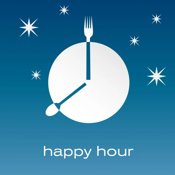 Vektor znamení Happy hour, restaurace — Stockový vektor