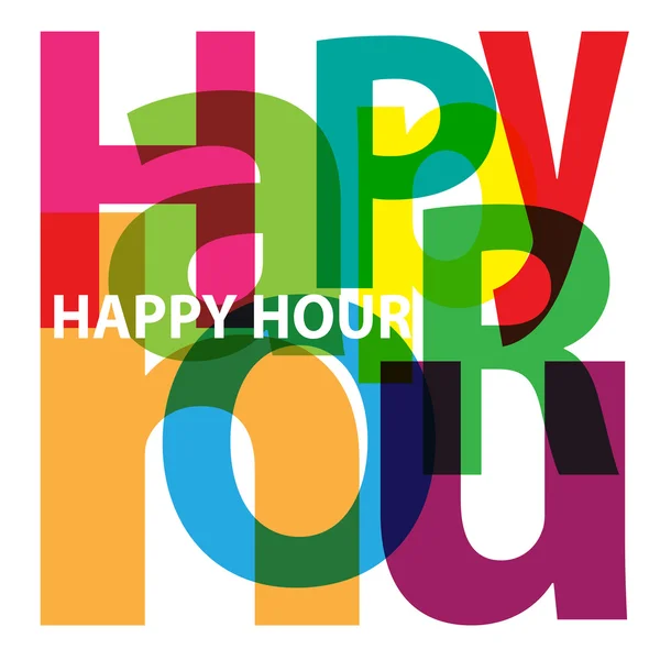 Vector Happy hour. Broken text — Stock Vector