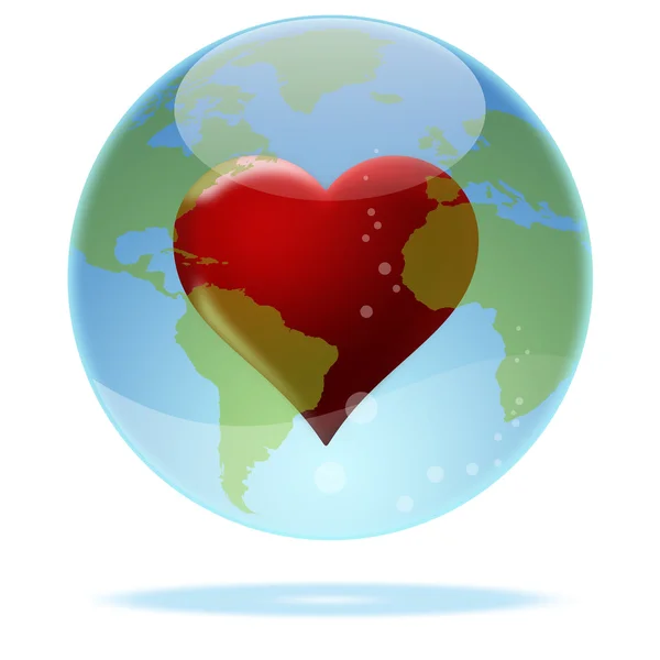 Heart inside the earth — Stock Photo, Image