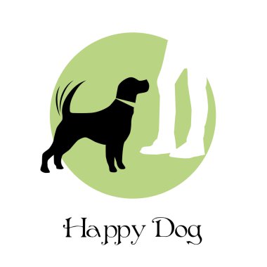 Vektör işaret mutlu köpek