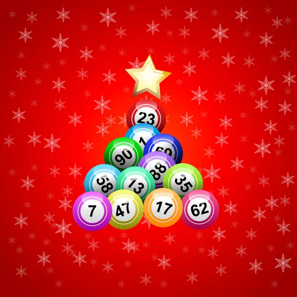 Árbol de Navidad vectorial con bingo — Vector de stock