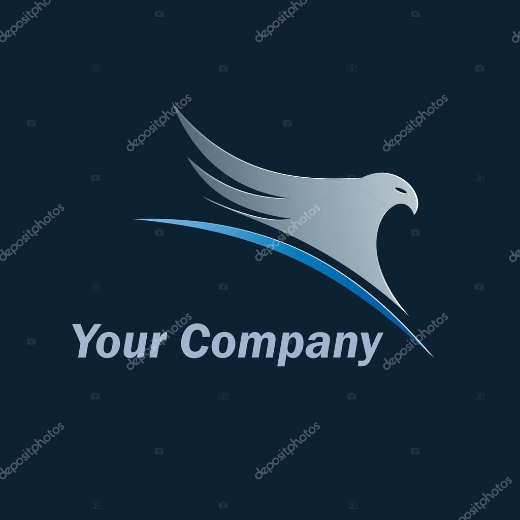 Vector sign eagle on the world