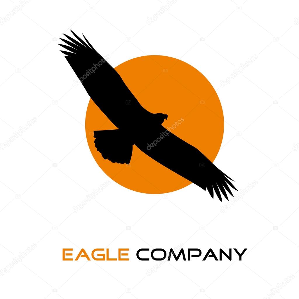 Vector sign black eagle in the sun