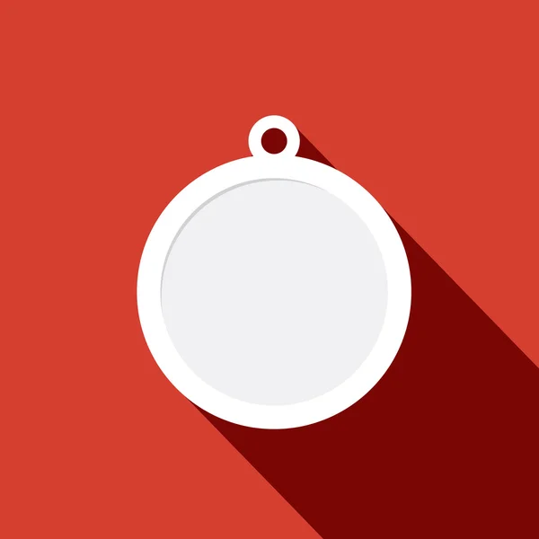 Röda bollen julgran, platt design — Stock vektor
