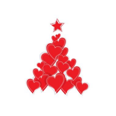 Kalpleri ile vektör Noel ağacı