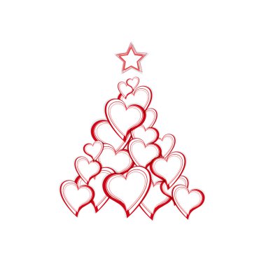 Kalpleri ile vektör Noel ağacı