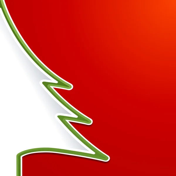 Árbol de Navidad abstracto sobre fondo rojo — Vector de stock