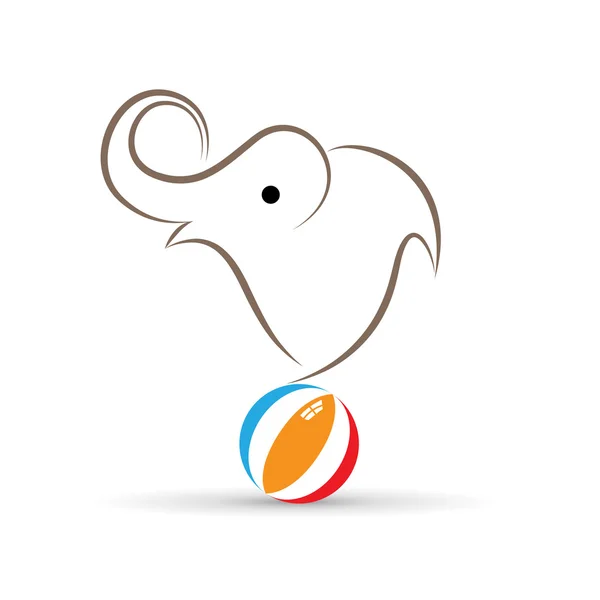 Vector sign elephant juggler — Stock Vector