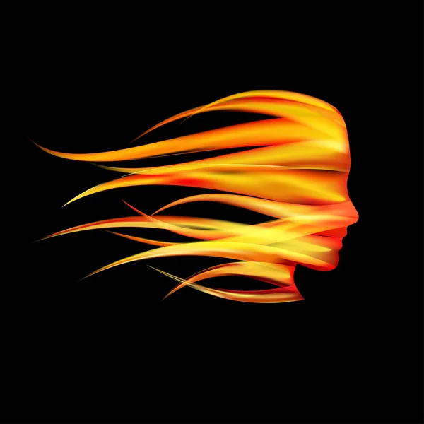 Tête de signe vectoriel en feu — Image vectorielle