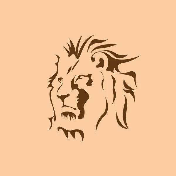 Signo vectorial león marrón — Vector de stock