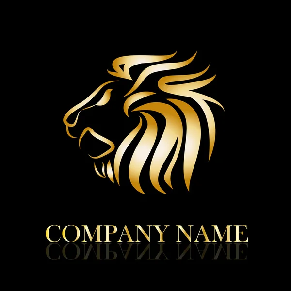 Vector sign golden lion — Stock Vector