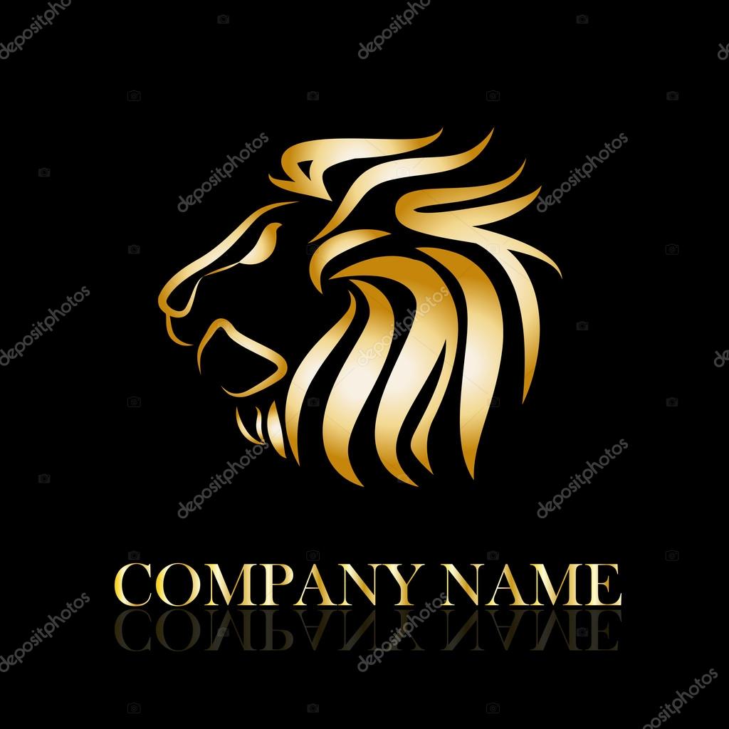 Vector sign golden lion