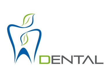 Vektör işareti dişçi, mavi diş ve pembe yüz