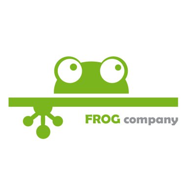 Vector sign frog company clipart