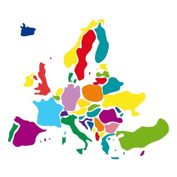 矢量绘图抽象欧洲地图 — 图库矢量图片