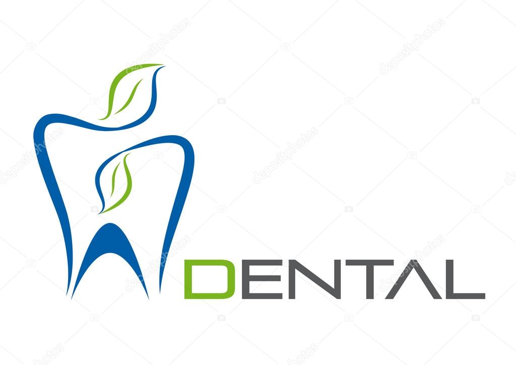 Vector sign dentist, blue tooth and pink face