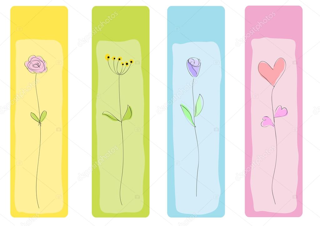 Vector drawing abstract floral bookmark