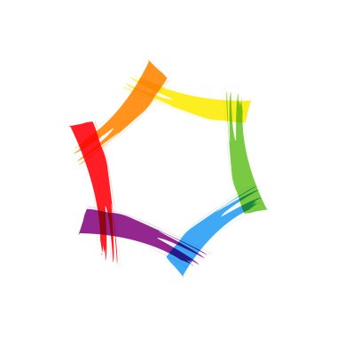 Karalanmış soyut işareti altıgen