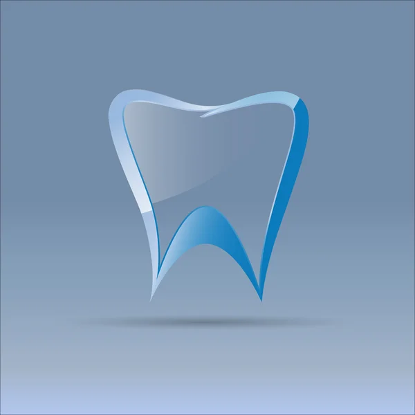 Signo vectorial dental sobre fondo azul — Archivo Imágenes Vectoriales