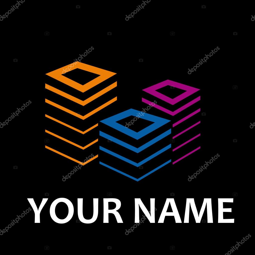 Vector sign property developer, house and city