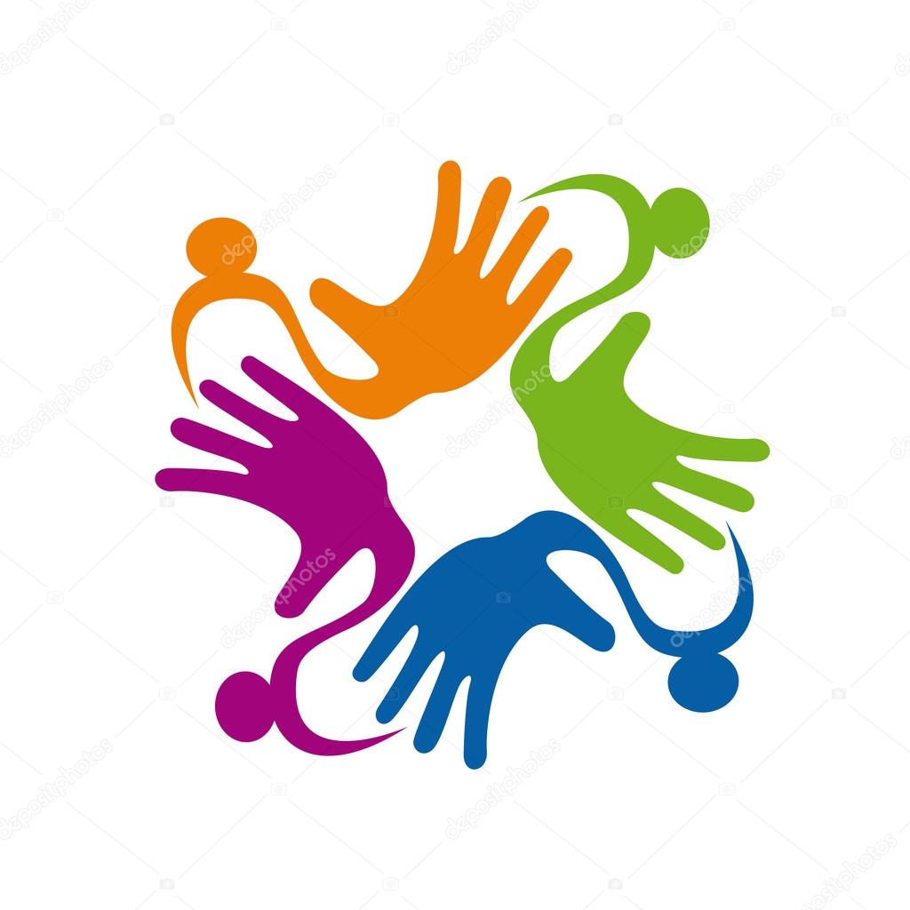 Vector sign Colorful Teamwork rainbow