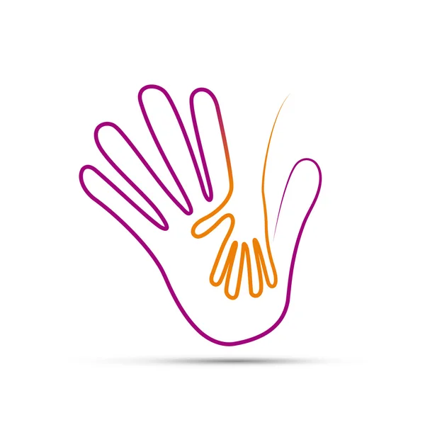 Signe vectoriel enfant main — Image vectorielle