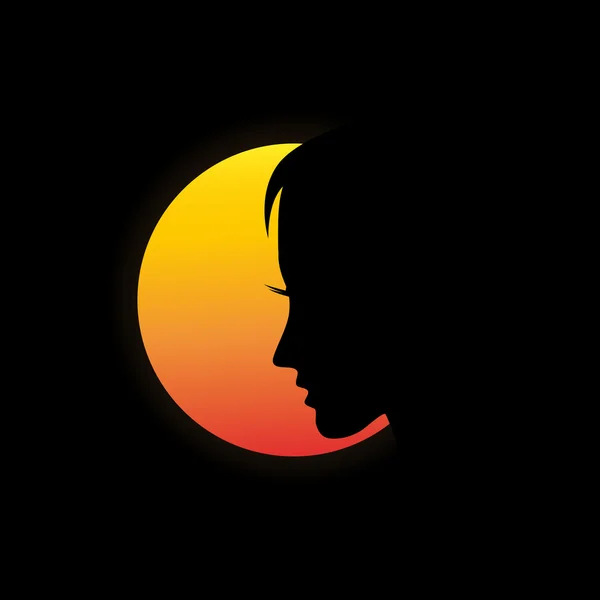 Ilustración vectorial de la niña y el sol — Vector de stock