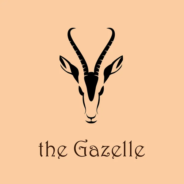 Signe vectoriel tête abstraite de gazelle africaine — Image vectorielle