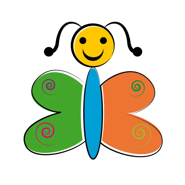 Vektorzeichen abstrakter glücklicher Schmetterling — Stockvektor