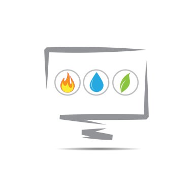 Vektör işareti bilgisayar, yeşil enerji 