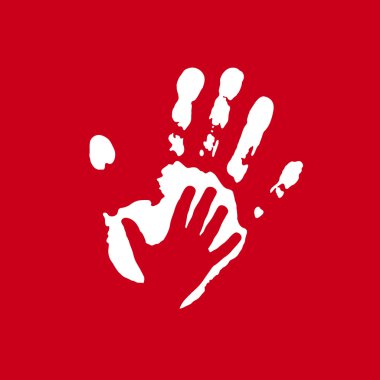 Vektör işareti Künye ve çocuğun el 