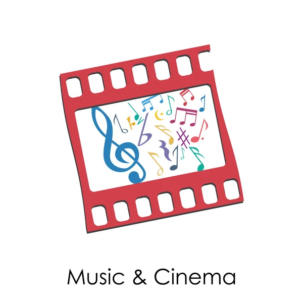 Vector illustration Vintage Music and Cinema — Stock Vector