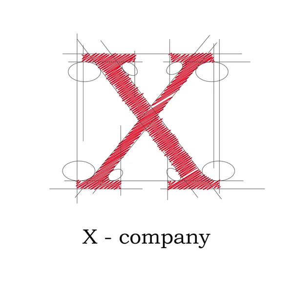 Vector tecken design bokstaven X — Stock vektor