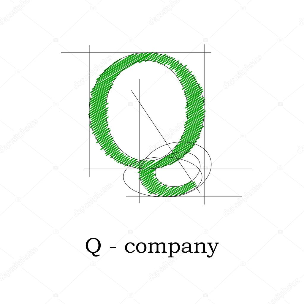 Vector sign design letter Q