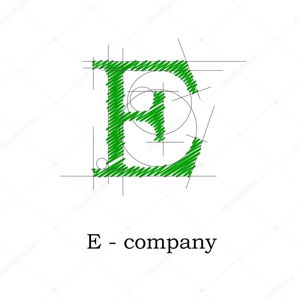Vector sign design letter E