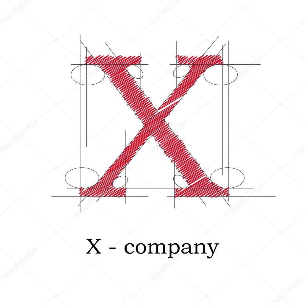Vector sign design letter X
