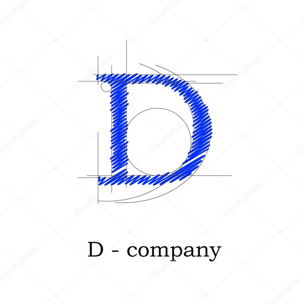 Vector sign design letter D