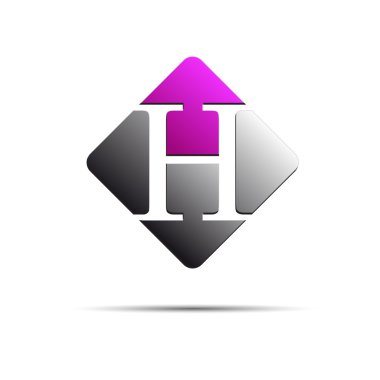 Vektör işaret harfi H beyaz arka plan üzerinde ilk