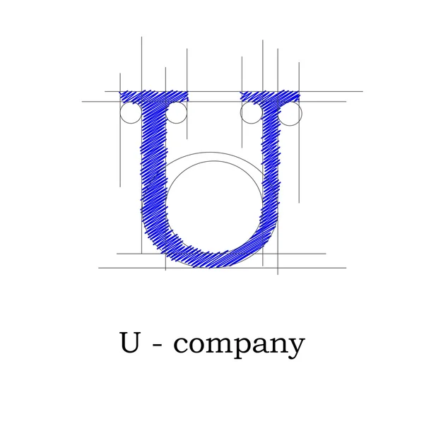 Vetor sinal de design letra U — Vetor de Stock