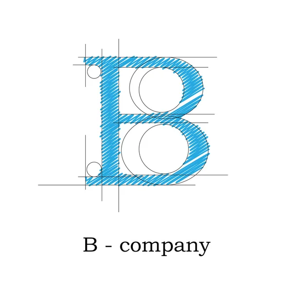 Lettera di progettazione del segno vettoriale B — Vettoriale Stock