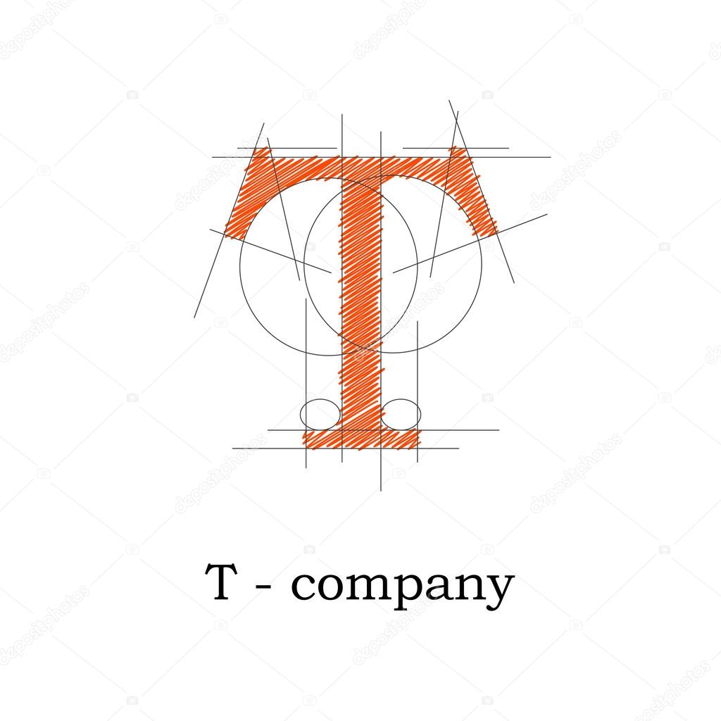 Vector sign design letter T