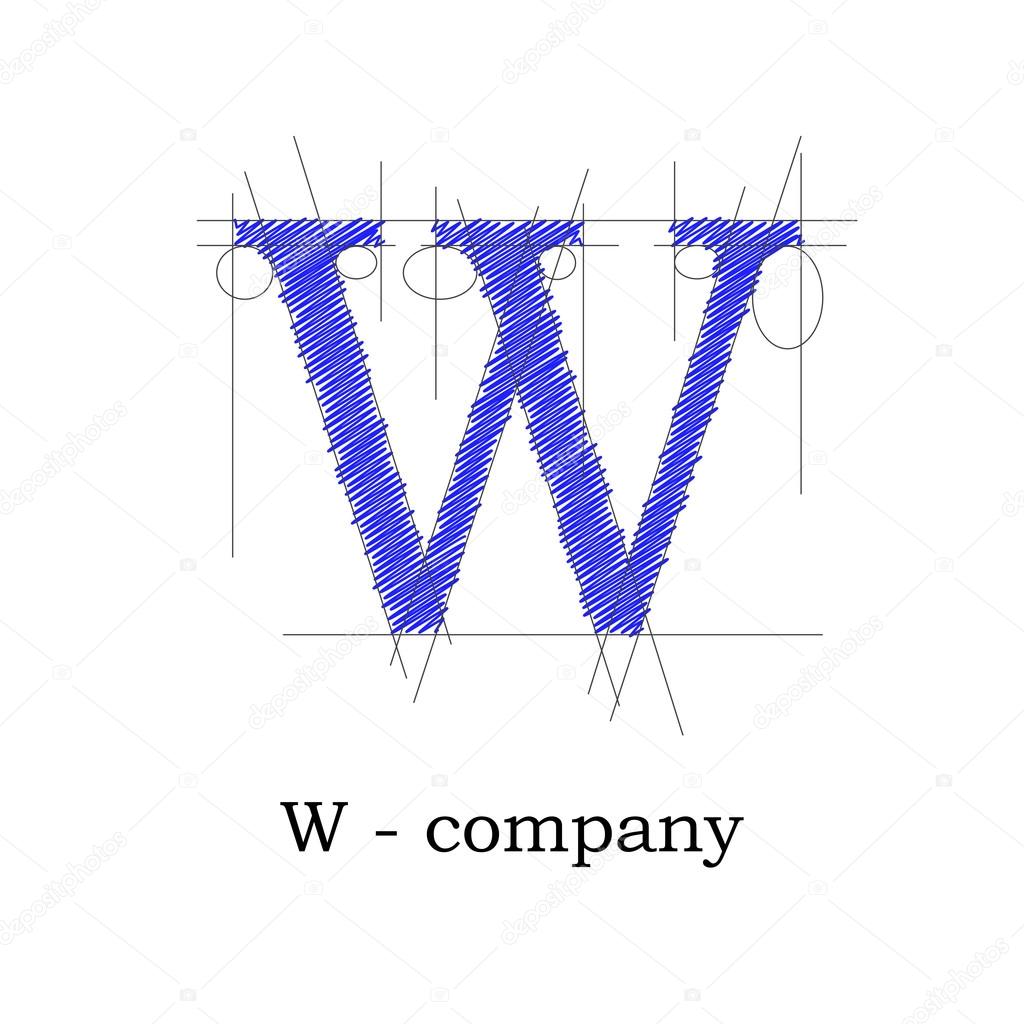 Vector sign design letter W