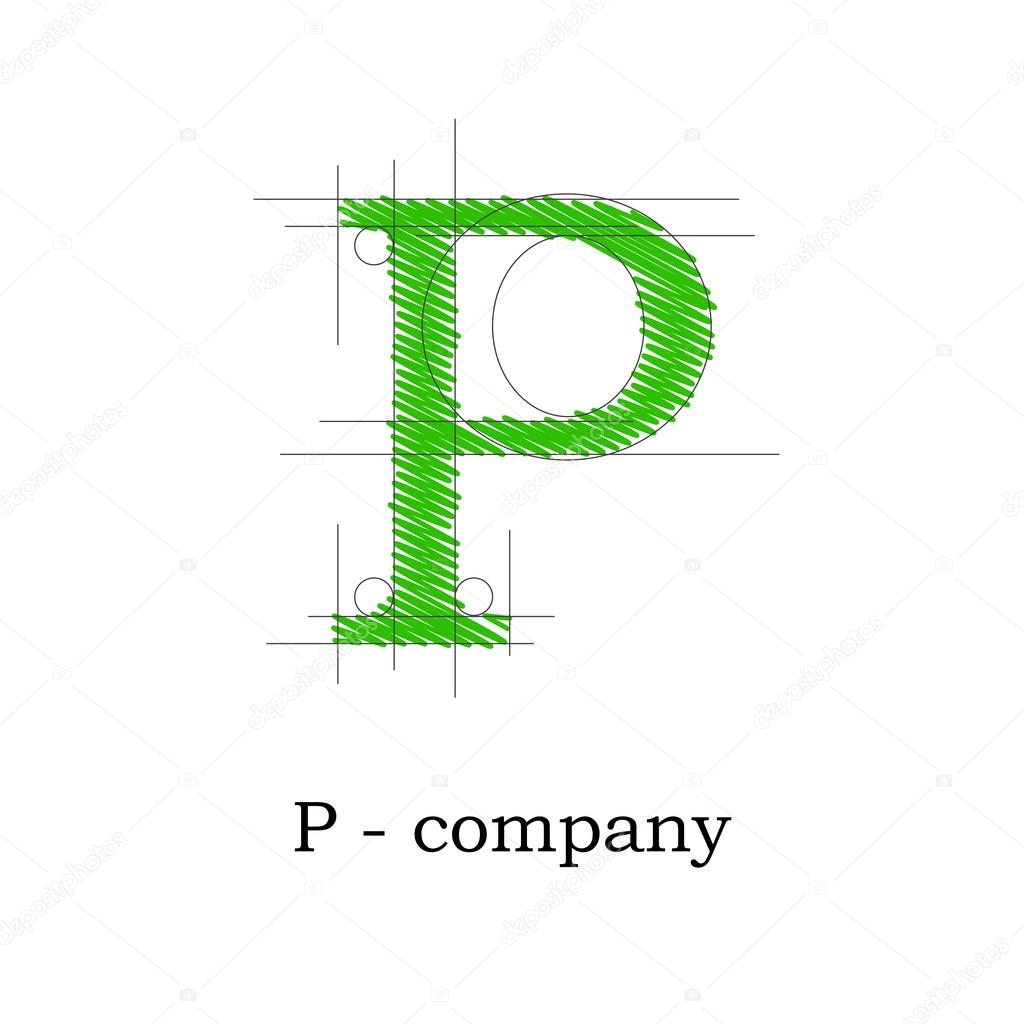 Vector sign design letter P