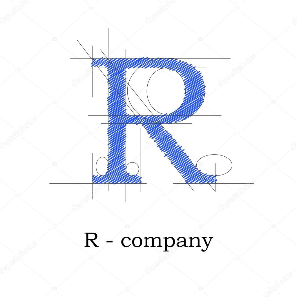 Vector sign design letter R