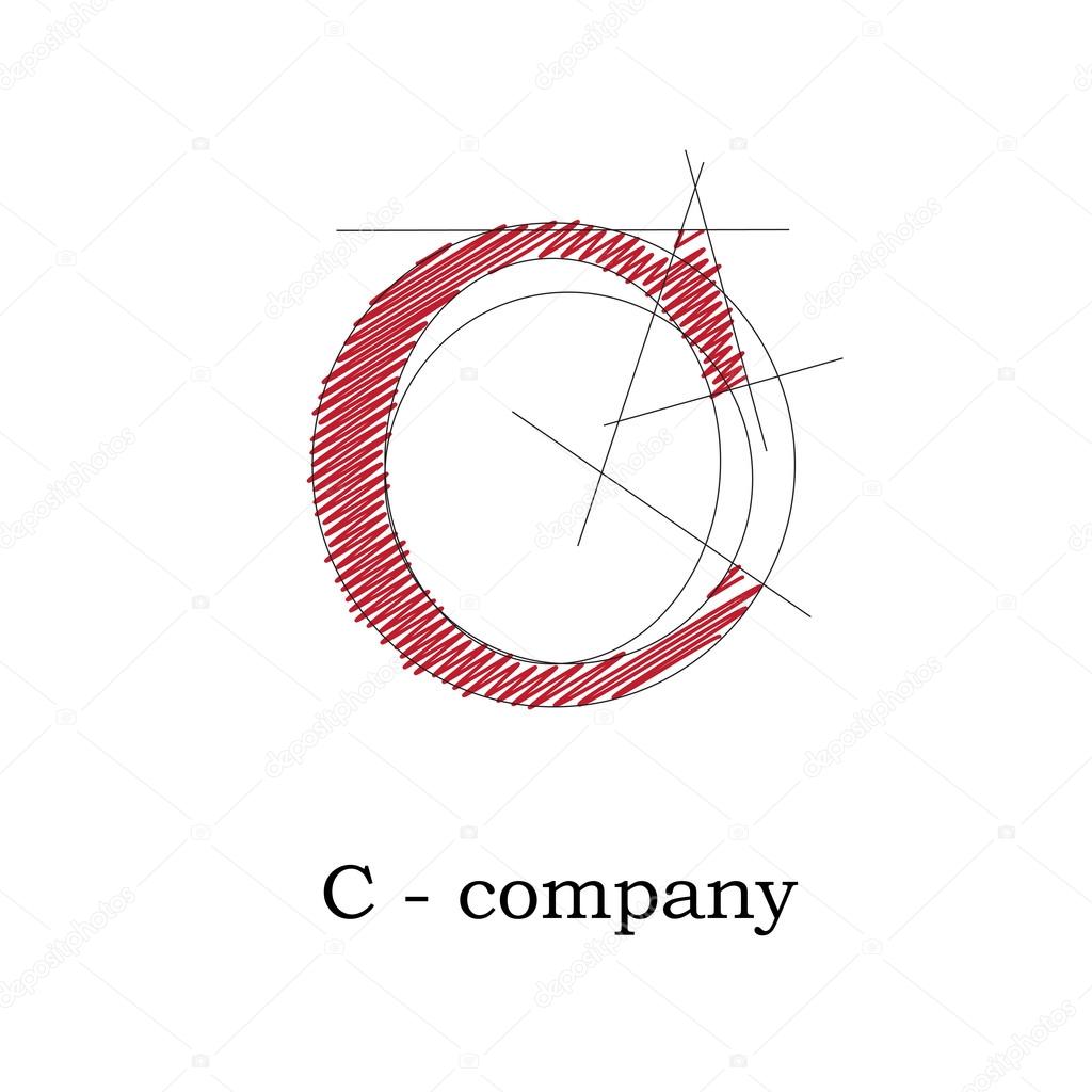 Vector sign design letter C